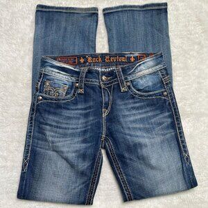 Rock Revival Women's Blue Christina Bootcut Cotton Jeans Size 29 x 31"